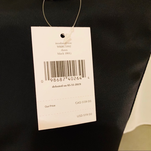 INSULATED TOTE KATE SPADE NYLON MINI BLACK DAWN - Picture 3 of 7